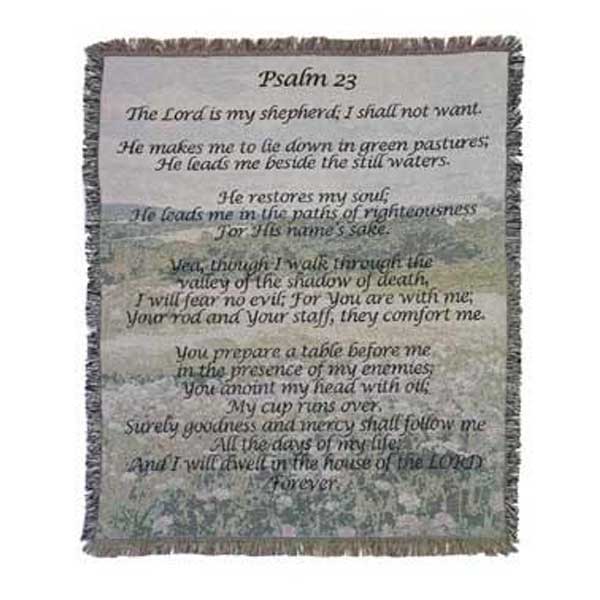 23rd Psalm The Lord is My Shepherd Tapestry Afghan Throw 