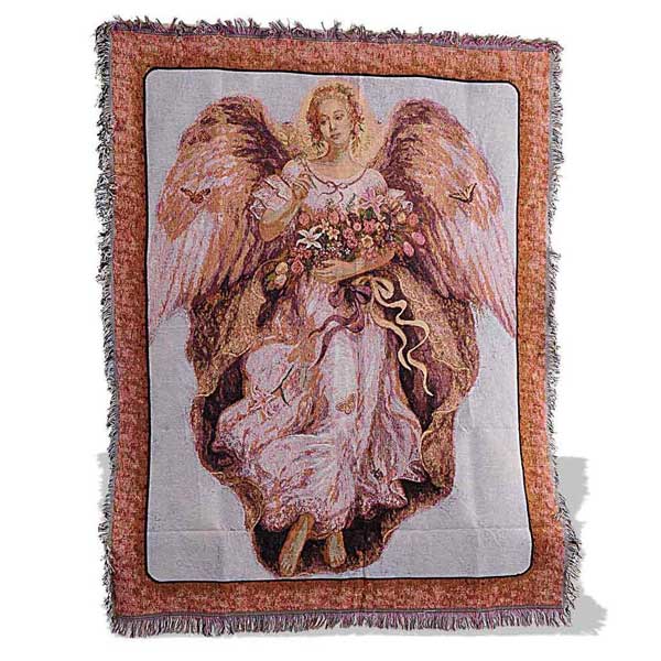 USA Made NWOT Hallelujah Angels Tapestry Throw Blanket Afghan #507 
